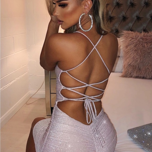 Baby boo Pink Ruched Mini Dress - Picture 8 of 8